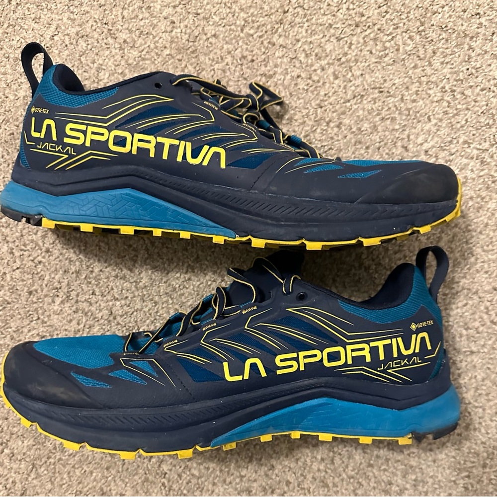 La Sportiva Jackal GTX Running Shoes Sneakers Mens 11 Blue Yellow Trail